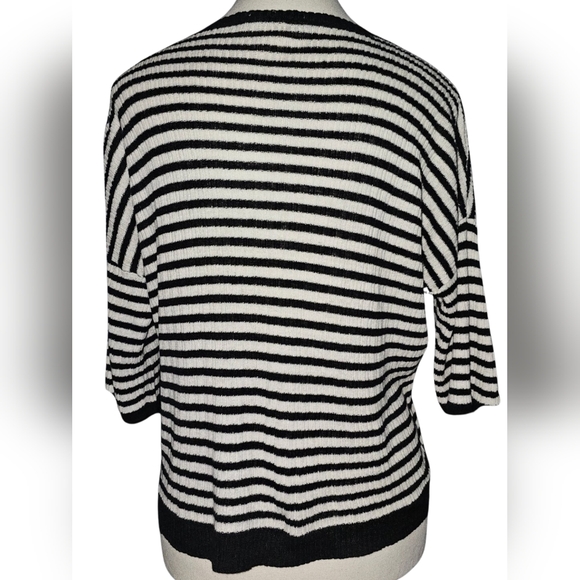 Eileen Fisher Organic Linen Dropped Shoulder Striped Boxy Top Size XS - EUC - Picture 10 of 14
